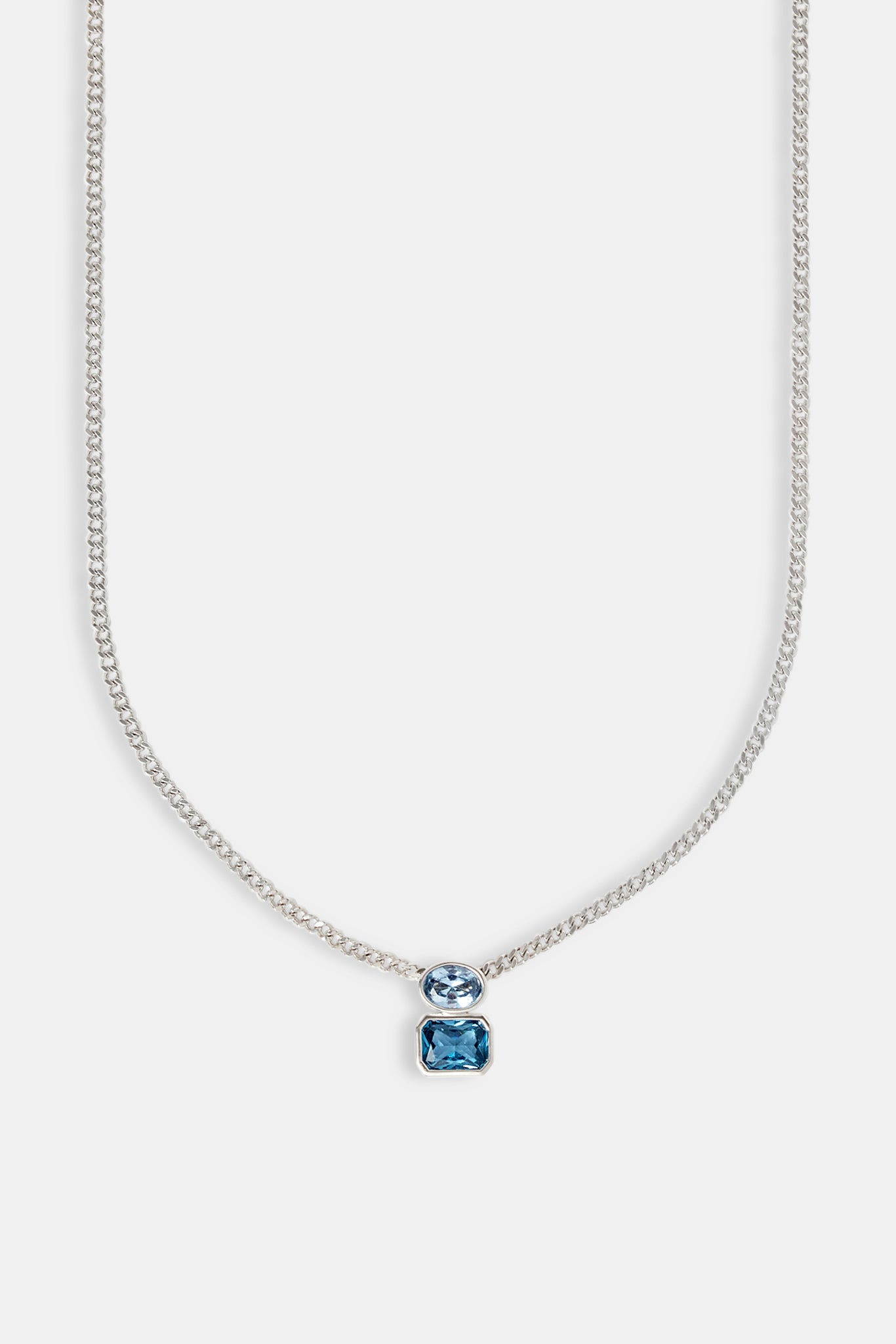 Halskette mit blauen Edelsteinen in gemischten Formen – 15 mm